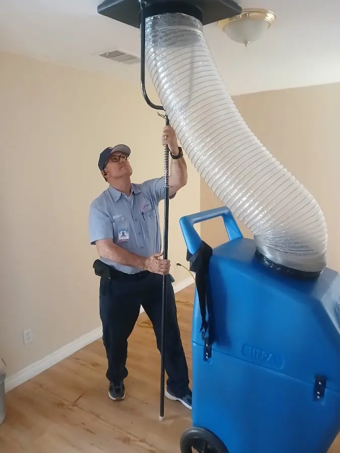Mini Split Installation technician using HEPA equipment in Morrisville